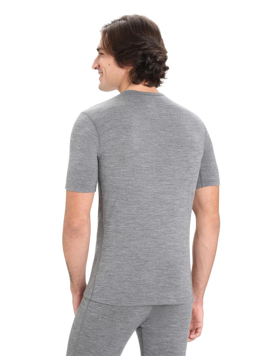 Icebreaker Merino 200 Oasis Rövid Sleeve Crewe Thermal Top Férfi Base Layers Szürke | HU 1389TCEV